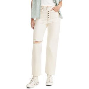 Levi's Cream Straight Leg Jeans